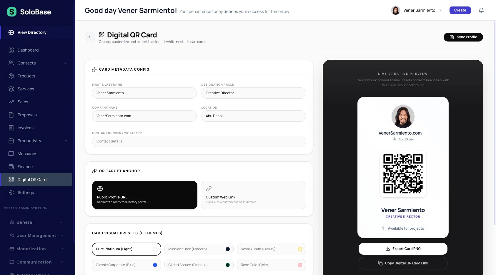 Solobase dashboard